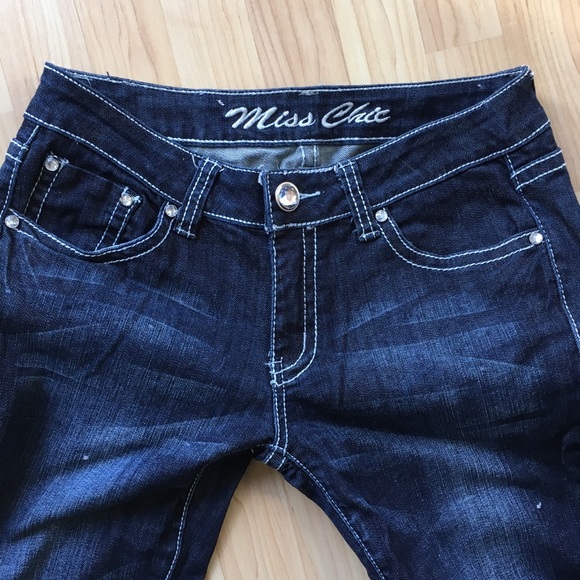 EUC women’s Miss Chic embellished bootcut denim - Picture 2 of 5